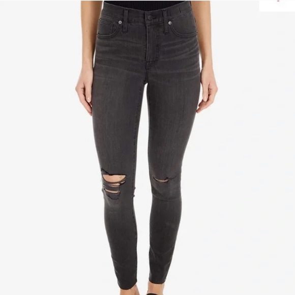 Madewell 9'' Mid-Rise Skinny Jeans in Black Sea - size 27 - Picture 1 of 6